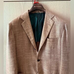 NWOT Kiton Gold Cashmere,Silk,Linen Sports Coat/Blazer Men’s Size 48 IT